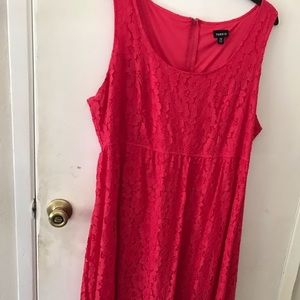 Hot pink lace high low dress